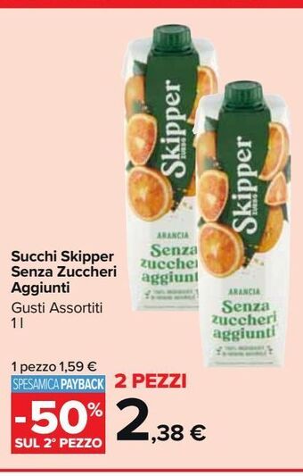 Carrefour Market Succhi skipper senza zuccheri aggiunti offerta