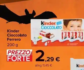 Carrefour Market Kinder cioccolato ferrero offerta