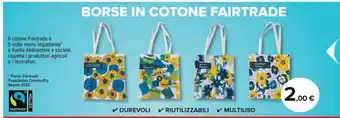 Carrefour Market Borse in cotore fairtrade offerta