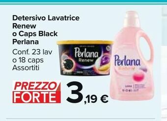 Carrefour Market Detersivo lavatrice renew o caps black perlana offerta