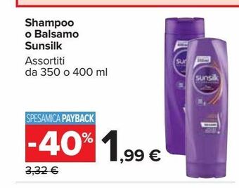 Carrefour Market Shampoo o balsamo sunsilk offerta