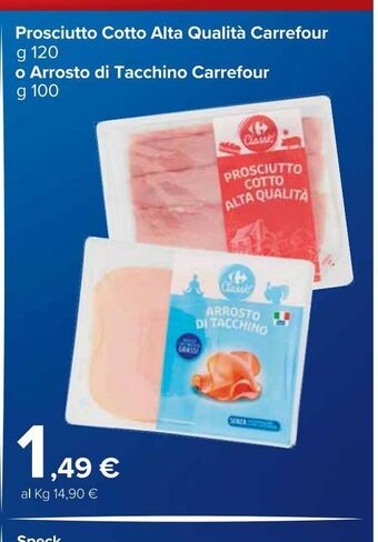 Carrefour Market Prosciutto cotto alta qualità carrefour offerta