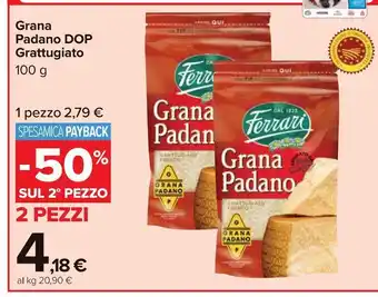 Carrefour Market Grana padano dop grattuggiato offerta