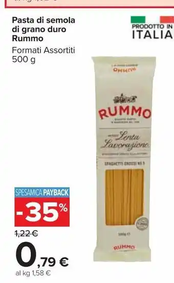 Carrefour Market Pasta di semola di grano duro rummo offerta
