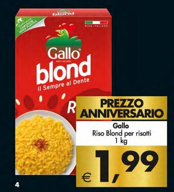 Iper Super Conveniente Gallo Riso Blond per risotti 1 kg offerta