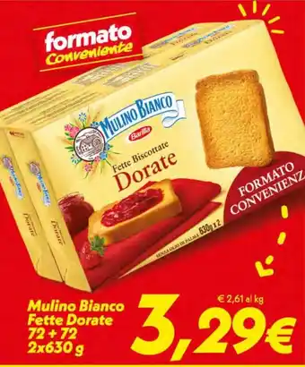 Iper Super Conveniente Barilla Mulino Bianco Fette Dorate 72 + 72 2x630 g offerta