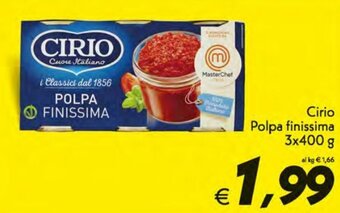Iper Super Conveniente Cirio Polpa finissima 3x400 g offerta