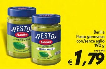 Iper Super Conveniente Barilla Pesto genovese con/senza aglio 190 g offerta