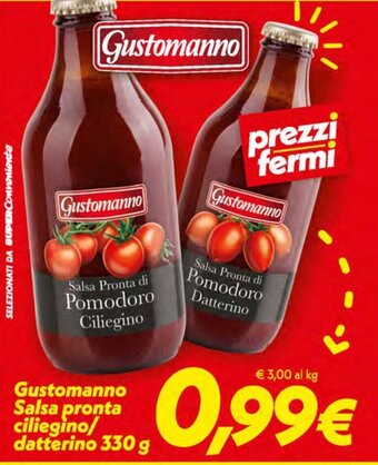 Gustomanno Salsa pronta ciliegino/datterino 330 g
