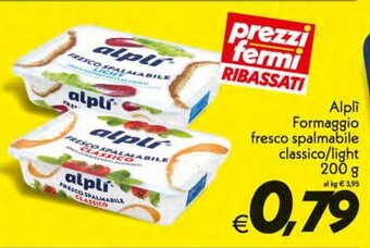 Iper Super Conveniente Alplí Formaggio fresco spalmabile classico/light 200 g offerta