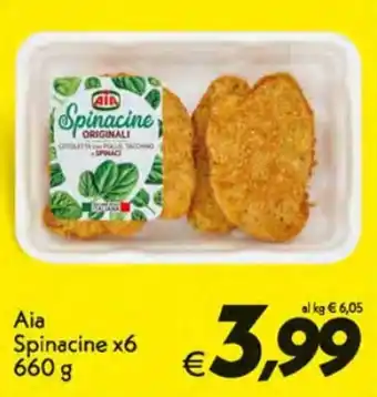 Iper Super Conveniente Aia Spinacine x6 660 g offerta