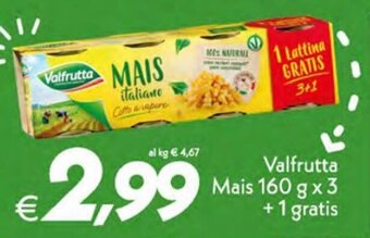 Iper Super Conveniente Valfrutta Mais 160 g x 3 + 1 gratis offerta