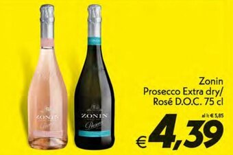 Iper Super Conveniente Zonin Prosecco Extra dry/Rosé D.O.C. 75 cl offerta