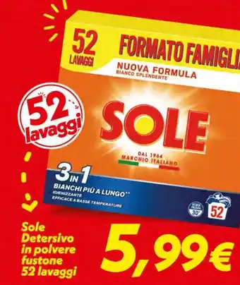 Iper Super Conveniente Sole Detersivo in polvere fustone 52 lavaggi offerta