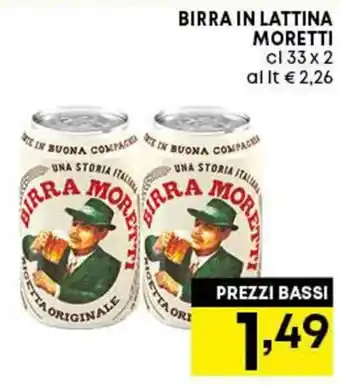 Pam Moretti Birra in lattina 33 cl x 2 offerta