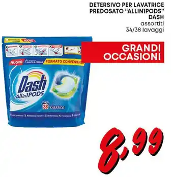 Pam Dash "All in 1 Pods" Detersivo per lavatrice predosato 34/38 lavaggi offerta