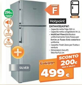 Expert Hotpoint ENTMH 192A1 FW1 Frigorifero Con Congelatore Libera Installazione 414 L F Argento offerta
