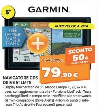 Expert Garmin Drive 51 LMT-S Navigatore offerta