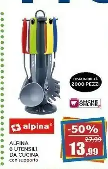 Alpina 6 Utensili Da Cucina Con Supporto