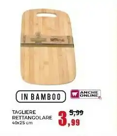 Happy Casa In Bamboo Tagliere Rettangolare offerta