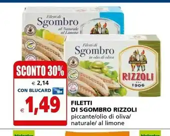 Il Gigante Rizzoli Filetti Di Sgombro Al Naturale Al Limone offerta