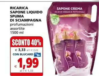 Il Gigante Spuma di Sciampagna Sapone liquido offerta