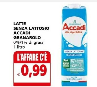 Il Gigante Granarolo Accadì Senza Lattosio Latte Parzialmente Scremato offerta