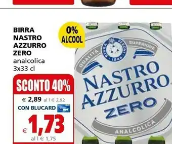 Il Gigante Nastro Azzurro Birra Zero Analcolica offerta