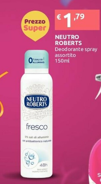 Ipersoap Neutro Roberts Deodorante Spray 150 Ml offerta