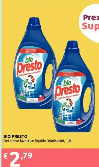 Ipersoap Presto Bio Detersivo Lavatrice Liquido 1800 Ml offerta