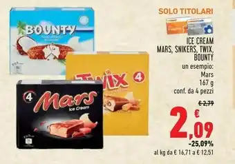 Conad Superstore Mars/Snikers/Twix/Bounty Ice Cream offerta