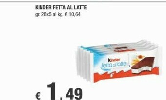 Crai Kinder fetta al latte offerta