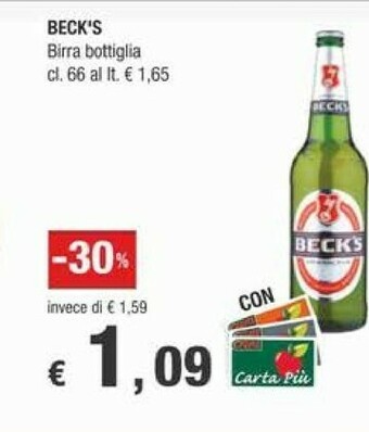 Crai Becks Birra offerta