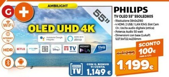 Expert Philips Philips TV OLED 55" 55OLED805 offerta