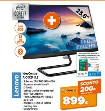 Expert Lenovo IdeaCentre Aio 3 24iil5 offerta