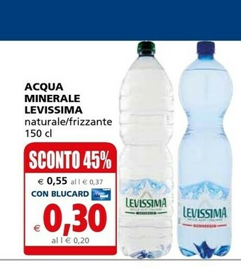 Il Gigante Levissima Acqua Minerale Naturale Frizzante 1500 G(ml) offerta