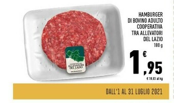 Conad Cooperativa Tra Allevatori Del Lazio Hamburger Di Bovino Adulto offerta