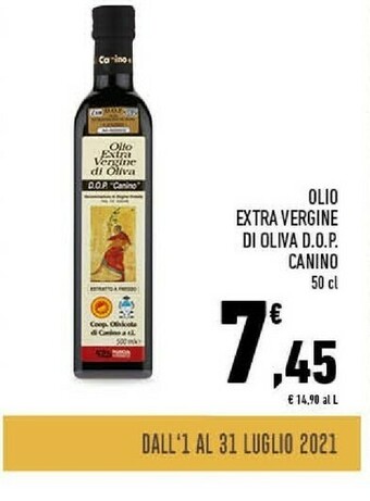 Conad Canino Olio Extra Vergine Di Oliva DOP 500 G(ml) offerta