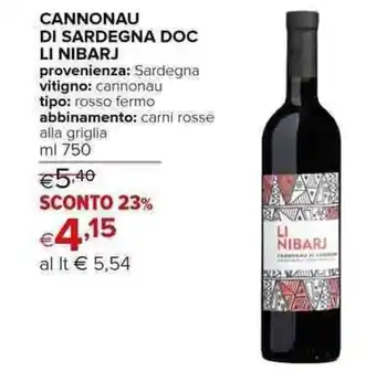 Iperal Li Nibarj Cannonau di Sardegna DOC 750 ml offerta