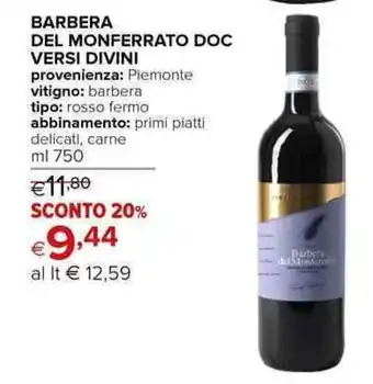 Iperal Versi Divini Barbera del Monterrato DOC 750 ml offerta