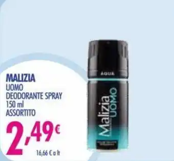 Acqua & Sapone Malizia Uomo Deodorante Spray 150 ml assortito offerta