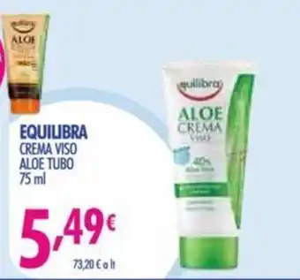 Acqua & Sapone Equilibra Crema Viso Aloe Tubo 75 ml offerta