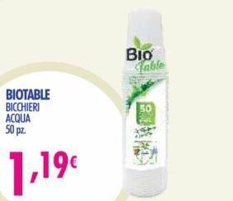 Acqua & Sapone Bio Table Bicchieri Acqua 50 pz. offerta