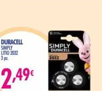 Acqua & Sapone Duracell Simply Litio 2032 3 pz. offerta