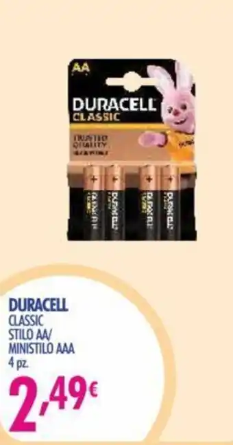 Acqua & Sapone Duracell Classic Stilo AA/Ministilo AAA 4 pz. offerta