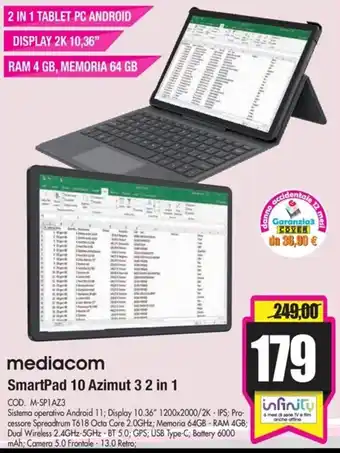 Dacia mediacom SmartPad 10 Azimut 3 2 in 1 offerta