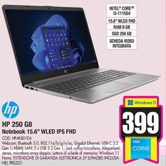 hp 250 G8 Notebook 15.6" WLED IPS FHD