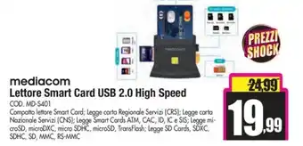 Dacia mediacom Lettore Smart Card USB 2.0 High Speed offerta