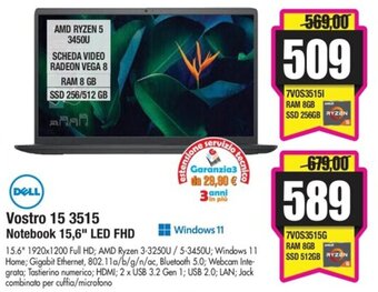 Dell Vostro 15 3515 Notebook 15,6" LED FHD