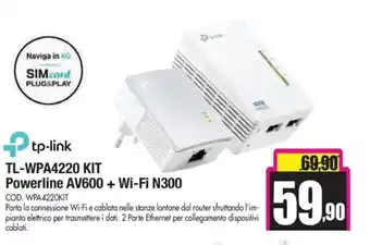 tp-link TL-WPA4220 Kit Powerline AV600 + Wi-Fi N300